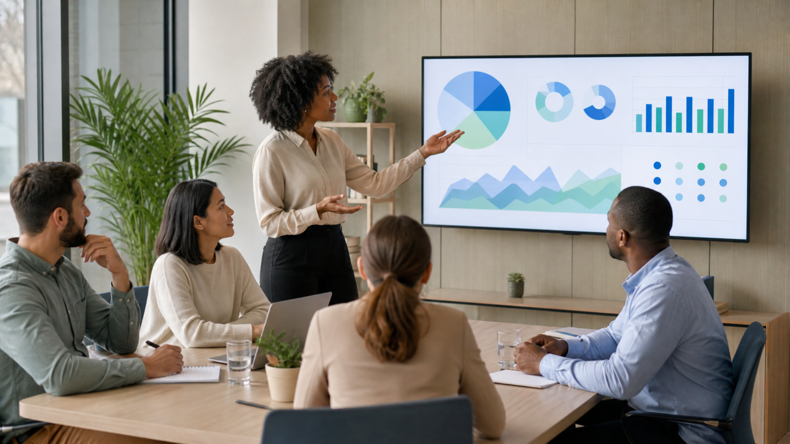 Equipe de RH analisando dados em dashboard para people analytics preditivo com foco humano e ético