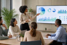 Equipe de RH analisando dados em dashboard para people analytics preditivo com foco humano e ético