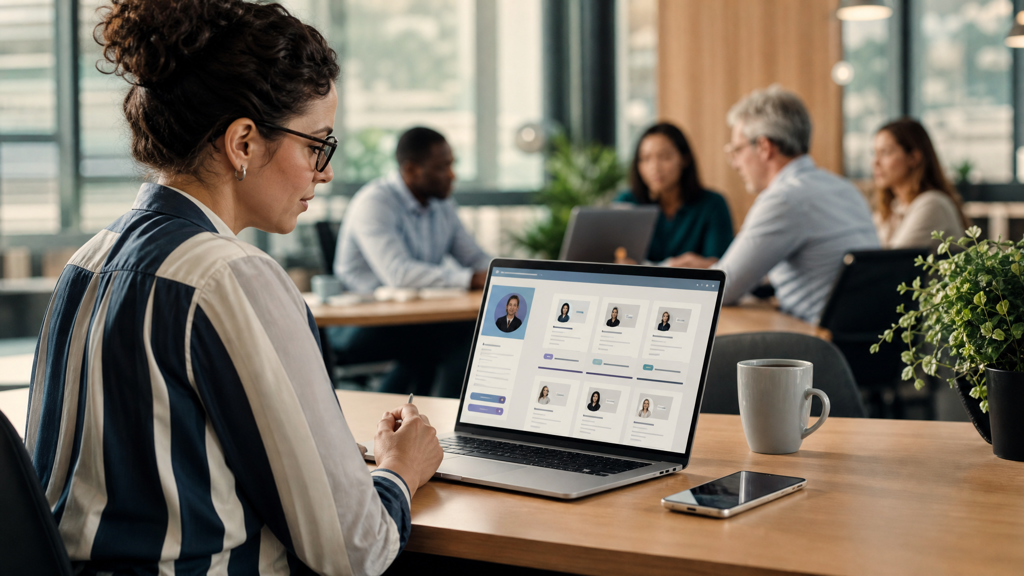 Social recruiting: como atrair talentos passivos com respeito Profissional de RH usando redes sociais para social recruiting e atração de talentos passivos
