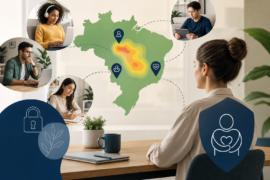 NR-1 no Home Office e Híbrido com RH analisando riscos psicossociais em equipe remota