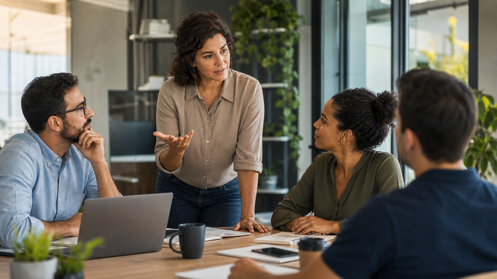 Liderança situacional: como adaptar o estilo sem virar gestor imprevisível Líder adapta sua abordagem em conversa com equipe mantendo clareza e previsibilidade