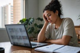 Doomjobbing e ansiedade na busca por emprego diante do notebook