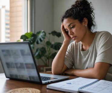 Doomjobbing e ansiedade na busca por emprego diante do notebook