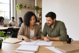 Primeiro profissional de RH organizando plano de 30, 60 e 90 dias em uma PME