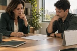 Contrato de experiência: RH e profissional conferem documento e prazo no calendário