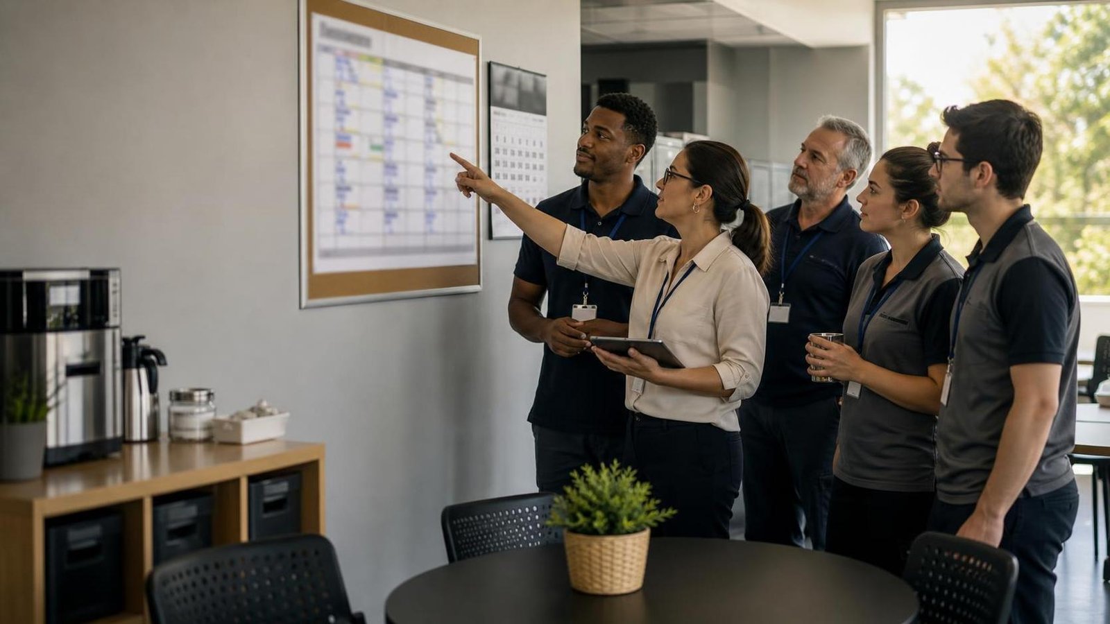 Escala 6×1 foi aprovada? O que mudou e o que não vale Equipe consulta uma escala semanal de trabalho em ambiente corporativo