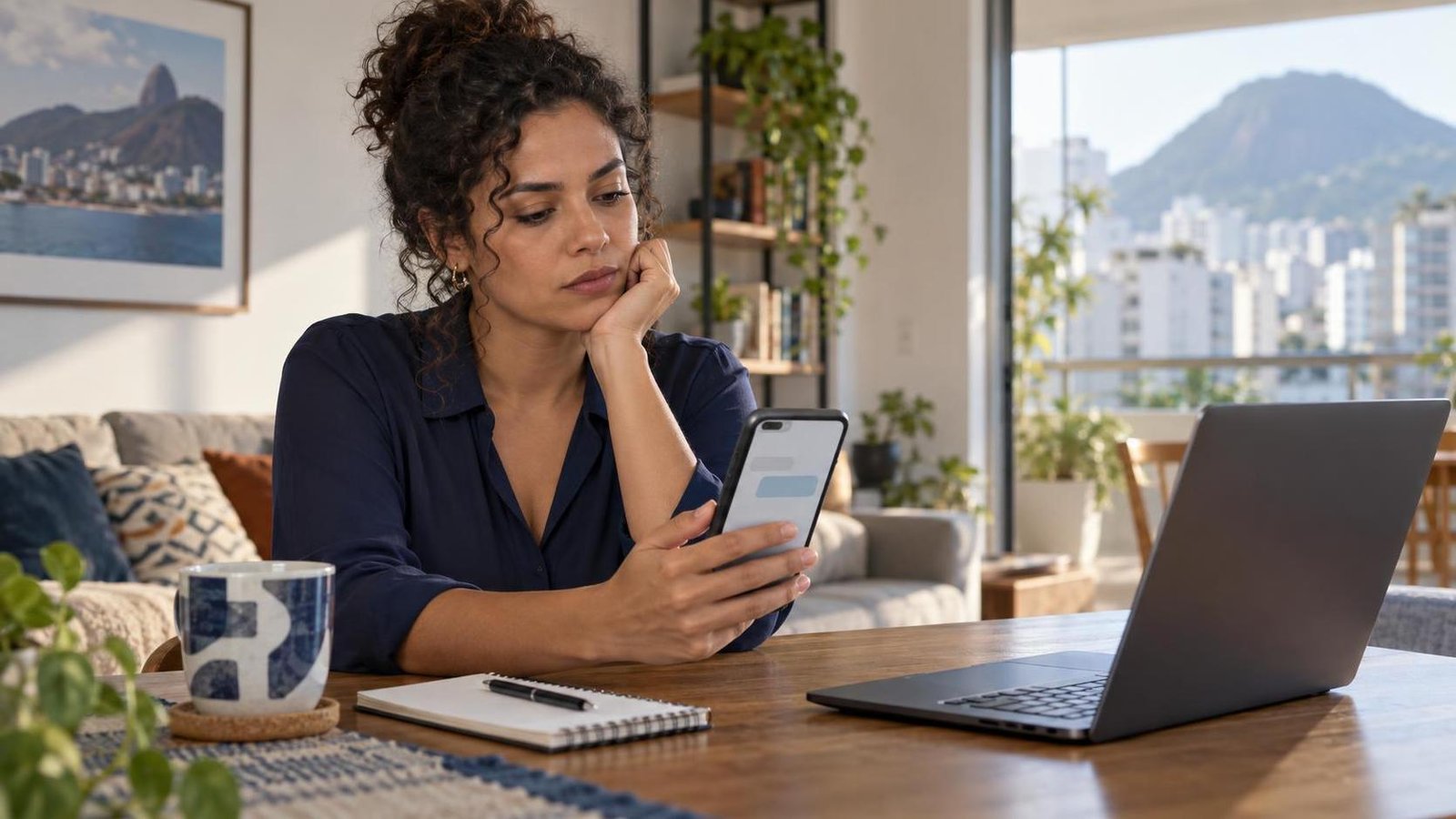 Ghosting no recrutamento: quando cobrar o RH que sumiu? Profissional aguarda retorno no celular após entrevista e enfrenta ghosting no recrutamento
