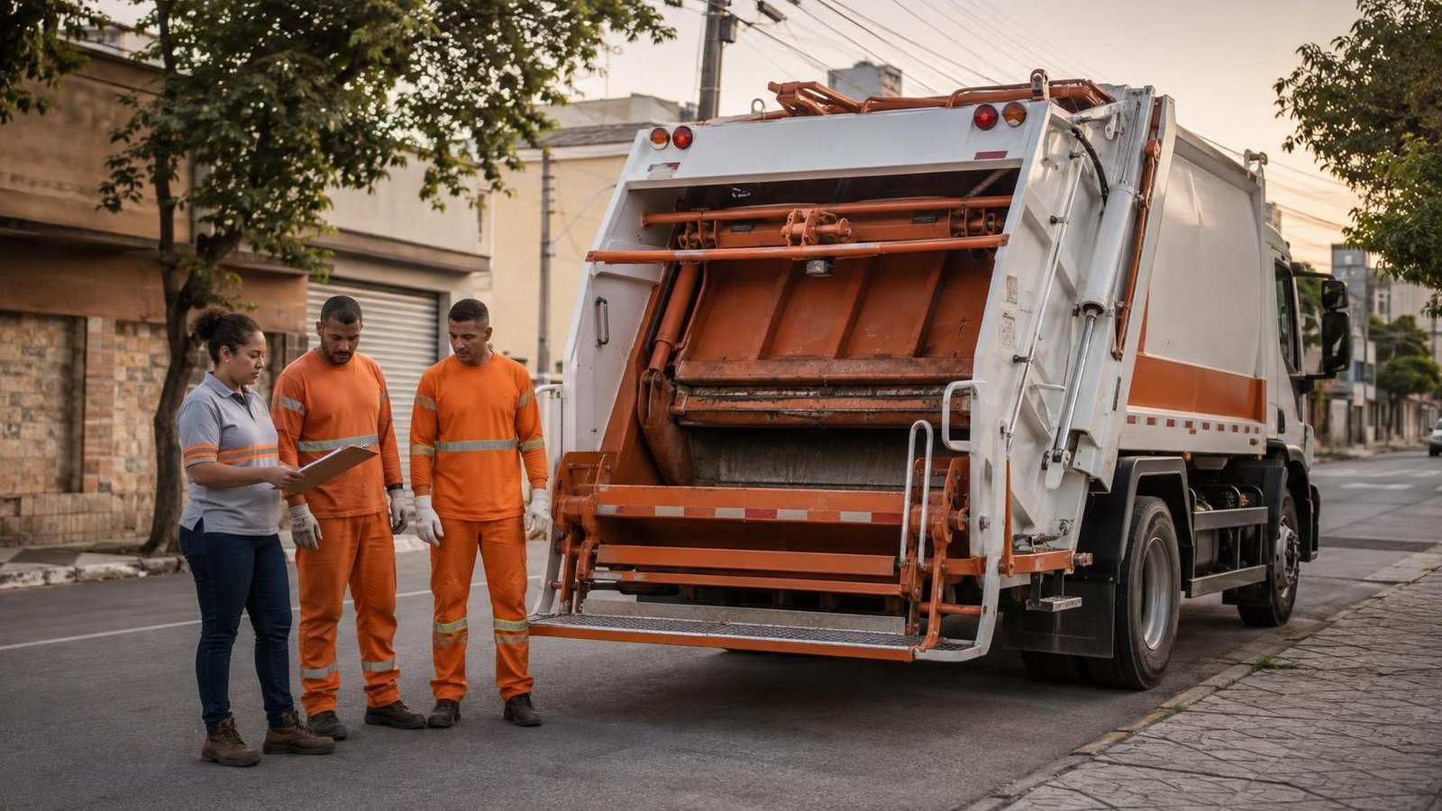 NR-38 e o estribo do caminhão de lixo: quando pode usar? NR-38 e o estribo do caminhão de lixo inspecionado pela equipe de coleta