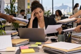 Proatividade no trabalho: profissional recebe várias demandas simultâneas em escritório