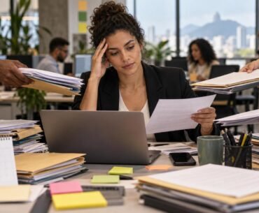 Proatividade no trabalho: profissional recebe várias demandas simultâneas em escritório