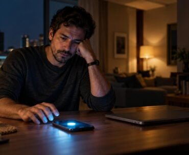 Profissional hesita ao receber mensagem de trabalho no celular à noite