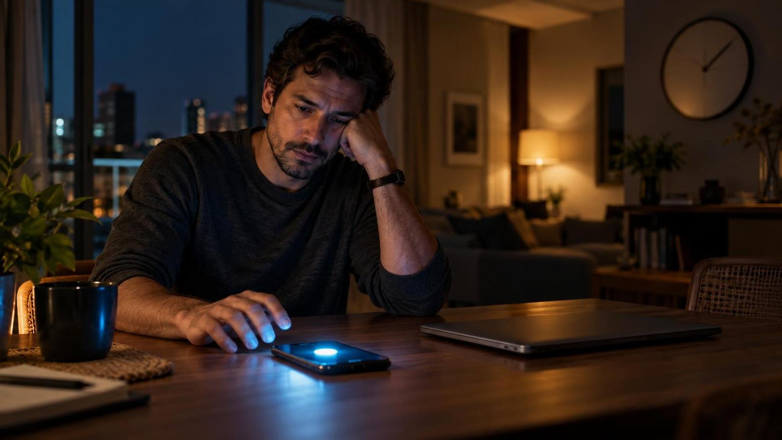 WhatsApp fora do expediente: ignorar é direito ou risco? Profissional hesita ao receber mensagem de trabalho no celular à noite